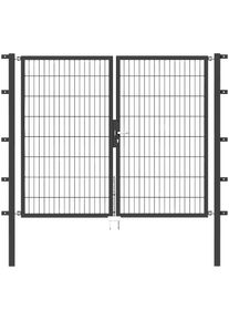 Alberts, Zaundoppelt&uuml;r &raquo;Flexo&laquo; 200 cm Breite, in versch. H&ouml;hen, anthrazit, Stahl, B/H: 200 cm x 160 cm, anthrazit