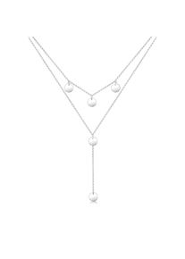 Elli, Damen, Y-Kette &raquo;Halskette Y-Kette Geo Layer Kreis Pl&auml;ttchen 925 Silber&laquo;, Silber, Silber, Layer Halskette im Y Style f&uuml;r Damen