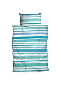 CASATEX, Bettw&auml;sche &raquo;Banda&laquo; 2 tlg. frische moderne Farben, t&uuml;rkis, Satin, Bezug: 100% Baumwolle, B/L: 135 cm x 200 cm - 1 Stk., t&uuml;rkis