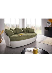 COTTA, &raquo;Aruba&laquo; gem&uuml;tliches Megasofa in XXL in organischer Form mit vielen Kissen, olive / wei&szlig;, Luxus-Microfaser (100% Polyester); Microfaser-
