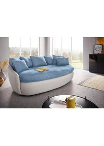 COTTA, &raquo;Aruba&laquo; gem&uuml;tliches Megasofa in XXL in organischer Form mit vielen Kissen, azure / wei&szlig;, Luxus-Microfaser (100% Polyester); Microfaser-