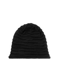 bonprix, Damen, Strickm&uuml;tze aus Polyacryl und Polyester, f&uuml;r den Alltag, mit gerafftem Design, schwarz, schwarz, Strickm&uuml;tze als warmer Begleiter f&uuml;r 