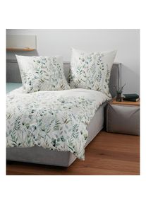 Janine, Bettw&auml;sche &raquo;98123 moments, Mako-Satin aus 100 % Baumwolle&laquo; 2 Stk., gr&uuml;n, Mako-Satin, Obermaterial: 100% Baumwolle, B/L: 140 cm x 200 cm - 1 