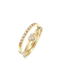 Elli, Damen, Ring-Set &raquo;Ring Herz Memoire Zirkonia 2er Set 925 Silber&laquo;, Gold, Gold, Romantisches Ring Set f&uuml;r Damen