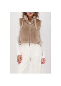 monari, Damen, Fellimitatweste &raquo;Weste fake fur&laquo; Regular fit mit Rundhalsausschnitt, truffle, 36, truffle, Stylische Fellimitatweste von monari