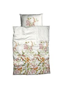 CASATEX, Bettw&auml;sche &raquo;Anisette&laquo; 2 tlg. modern und fr&uuml;hlingshaft, gr&uuml;n-orange, Satin, Bezug: 100% Baumwolle, B/L: 155 cm x 220 cm - 1 Stk., gr&uuml;n-orange