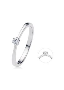 ONE ELEMENT, Damen, Diamantring &raquo;0.1 ct Diamant Brillant Ring aus 585 Wei&szlig;gold&laquo;, silber, 56, mit Liebe gefertigt aus 585 Wei&szlig;gold
