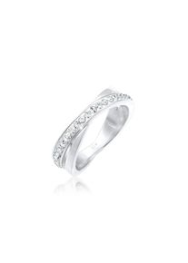Elli, Damen, Silberring &raquo;Ring Wickelring Zart 925 Silber, mit Kristallen von Swarovski &laquo;, Wei&szlig;, 54, Glamour&ouml;ser Ring aus 925er Sterling Silber