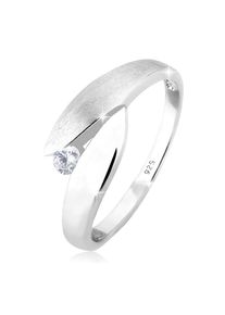 Elli, Damen, Silberring &raquo;Ring Solit&auml;r Wickelring Zirkonia 925 Silber&laquo;, Wei&szlig;, 58, Eleganter Ring aus 925er Sterling Silber