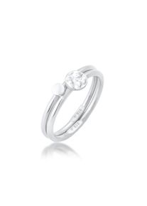 Elli, Damen, Ring-Set &raquo;Ring Stacking Stapel Kreis Platte 2er Set 925 Silber&laquo;, Silber, 58, Modisches Ring Set mit Pl&auml;ttchen f&uuml;r Damen