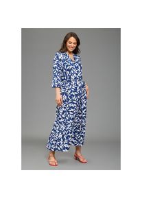 Laura Scott CURVE, Damen, Maxikleid mit Volants&auml;umen und Two-Tone-Print, marine-gemustert, N-Gr, 54 - N-Gr, marine-gemustert, Maxikleid f&uuml;r ein 