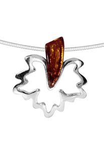 OSTSEE-SCHMUCK, Damen, Kette mit Anh&auml;nger &raquo;- Gleiter-Ahorn - Silber 925/000 - Bernstein&laquo;, Silber 925-silberfarben-wei&szlig;, Silber 925-silberfarben-wei&szlig;, 