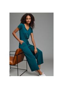 Kangaroos, Damen, Culotte-Overall wadenlanges Jersey-Kleid, figurumspielende Passform, Kurzarm-Design, Petrol, N-Gr, 48 - N-Gr, Petrol, Wadenlanges 