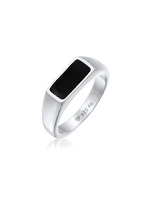 Kuzzoi, Herren, Siegelring &raquo;Ring Herren Siegelring Emaille Schwarz 925 Sterling Silber&laquo;, Silber, 64, Eleganter Ring f&uuml;r Herren aus 925 Sterling Silber