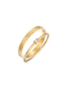 Elli, Damen, Ring-Set &raquo;Ring Stapelring Kristall Solit&auml;r Bandring Set 925 Silber&laquo;, Gold, Gold, Klassisches Ring-Set f&uuml;r Damen
