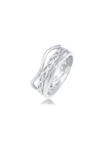 Elli, Damen, Ring-Set &raquo;Ring Ringset Trend Welle Zopf Gedreht Style 925 Silber&laquo;, Silber, Silber, Trendiges Ring-Set f&uuml;r Frauen