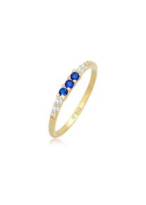 Elli, Damen, Silberring &raquo;Ring Zirkonia Saphir synthetisch Verlobung 925 Silber&laquo;, Gold, 54, Eleganter Ring Klassik Design f&uuml;r Damen