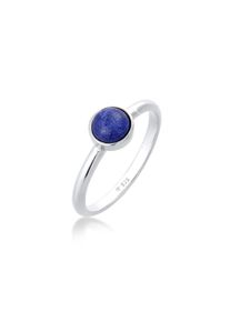Elli Premium, Damen, Silberring &raquo;Ring Lapis Lazuli Edelstein Solit&auml;r 925 Silber&laquo;, Silber, 56, Dezenter Damenring mit Edelstein-Besatz