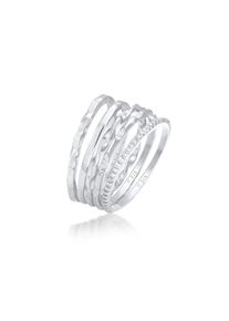 Elli, Damen, Ring-Set &raquo;Ring Stapelringe Stacking Basic 5er Set 925 Silber&laquo;, Silber, 56, Zartes Stapel Ring-Set im Basic-Style f&uuml;r Damen