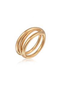 Elli Premium, Damen, Silberring &raquo;Ring Spiral Design Modischer Chunky Look 925 Silber&laquo;, Gold, 52, Modischer Ring im Chunky Look f&uuml;r Damen
