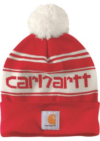 Carhartt Pom-Pom Logo, beanie , kleur: Rood/Wit (R72) , maat: Een maat