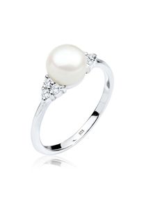 Elli Premium, Damen, Silberring &raquo;Ring Zirkonia Wei&szlig;e Runde 925 Sterling Silber&laquo;, Silber, 54, Ring f&uuml;r Damen mit Zirkonia und echten 