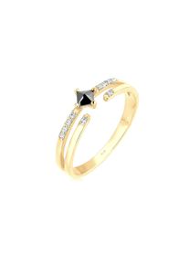 Elli, Damen, Silberring &raquo;Ring Modern Zirkonia Kristalle 925 Silber&laquo;, Gold, 58, Klassischer Memoire Ring f&uuml;r Damen