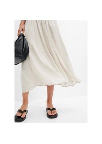 bonprix, Damen, Maxirock &raquo;Maxirock mit G&uuml;rtel (2-tlg.Set)&laquo; Set, 2 mit G&uuml;rtel, Maxil&auml;nge, ausgestellte Passform, mit Eingrifftaschen, beige, 48, beige,