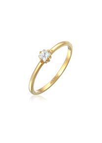 Elli, Damen, Verlobungsring &raquo;Ring Zirkonia Solit&auml;r 925 Silber&laquo;, Gold, 58, Glamour&ouml;ser Solit&auml;r Ring f&uuml;r Damen
