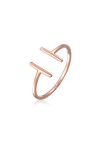 Elli Premium, Damen, Silberring &raquo;Ring Geo Statement Basic 750 Ros&eacute;gold&laquo;, Gold, Gold, Eleganter Ring f&uuml;r Damen aus 750 Rosegold strahlt zeitlose 