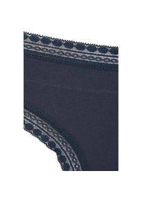 Lascana, Damen, Brasilslip 3er-Set, aus elastischer Baumwolle mit weicher Spitze, dunkelblau, 32/34, dunkelblau, Lascana Brasilslips im 3er-Pack