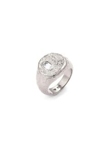 HAZE & GLORY, Damen, Siegelring &raquo;Ring Siegelring Sonne Topas Wei&szlig; 925 Sterling Silber&laquo;, Silber, 58, Eleganter Ring f&uuml;r Damen mit funkelndem Topas in 
