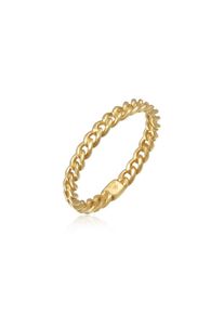 Elli Premium, Damen, Silberring &raquo;Ring Gliederring Bandring Panzerkette 375er Gelbgold&laquo;, Gold, 56, Modischer Eleganter Glieder Ring f&uuml;r Damen