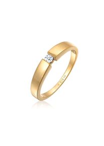 Elli DIAMONDS, Damen, Verlobungsring &raquo;Ring Klassisch Bandring Diamant 0.06 ct. 925 Silber&laquo;, Gold, 58, Aufregend funkelnder Diamantring f&uuml;r Damen