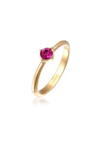 Elli, Damen, Silberring &raquo;Ring Solit&auml;r Kristall Rot-Rosa Klassik 925 Silber&laquo;, Gold, 56, Stilvoller Solit&auml;r Ring, Verlobungsring f&uuml;r Damen