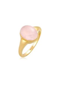Elli, Damen, Siegelring &raquo;Ring Siegelring Rosa Quarz Edelstein Oval 925 Silber&laquo;, Gold, 56, Bezaubernder Edelstein Ring f&uuml;r Frauen