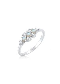 Elli, Damen, Verlobungsring &raquo;Ring Labradorit Grau 925 Sterling Silber&laquo;, Silber, 56, Ring f&uuml;r Damen mit Labradorit und Zirkonia strahlt Eleganz aus