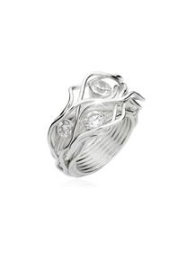 NENALINA, Damen, Silberring &raquo;Ring Zirkonia Kristalle Gedreht Geschwungen 925 Silber&laquo;, Silber, 56, Modischer Zirkonia Ring aus 925er Sterling Silber