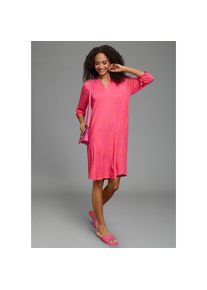 Laura Scott, Damen, Sommerkleid Mini-Look, mit V-Ausschnitt, mit Halbarm, aus Viskose und Elasthan, pink-gemustert, N-Gr, 44 - N-Gr, pink-gemustert, 