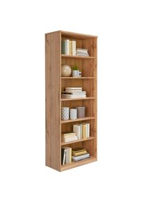 Xora Regal, Eiche Wotan, Holzwerkstoff, 5 F&auml;cher, 72x194x36 cm, Typenauswahl, Beim&ouml;bel erh&auml;ltlich, Wohnzimmer, Regale, B&uuml;cherregale