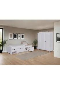 Einzelzimmer TILL 90 in Echtholz Kiefer, Wei&szlig;