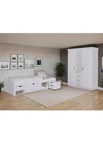 Einzelzimmer TILL 90 in Echtholz Kiefer, Wei&szlig;