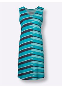 feel good Damen Sommerkleid in mint-t&uuml;rkis-bedruckt ,Gr&ouml;&szlig;e 44/46, Witt, 50% Baumwolle, 50% Modal