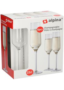 Lot de 6 fl&ucirc;tes &agrave; champagne ALPINA
