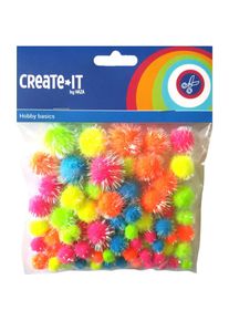 Haza Witbaard Glitter Pompoms Neon, 75 St&uuml;ck