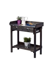 Tchibo - Pflanztisch mit Schubladen - 79x39x90cm - schwarz - Fichtenholz / Metall