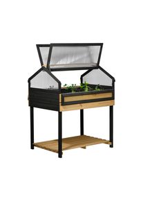 Tchibo - 4-Jahreszeiten-Hochbeet - 73x100x121,5cm - schwarz - Kiefernholz / Polycarbonat