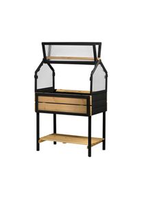 Tchibo - 4-Jahreszeiten-Hochbeet - 48x76x118cm - schwarz - Kiefernholz / Polycarbonat