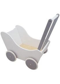 Playwood Doll's pram white/silver