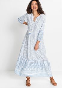 bonprix Maxikleid aus flie&szlig;ender Viskose, wei&szlig;, Gr.52, Sommerliches Maxikleid mit leichten Ballon-&Auml;rmeln, aus Viskose